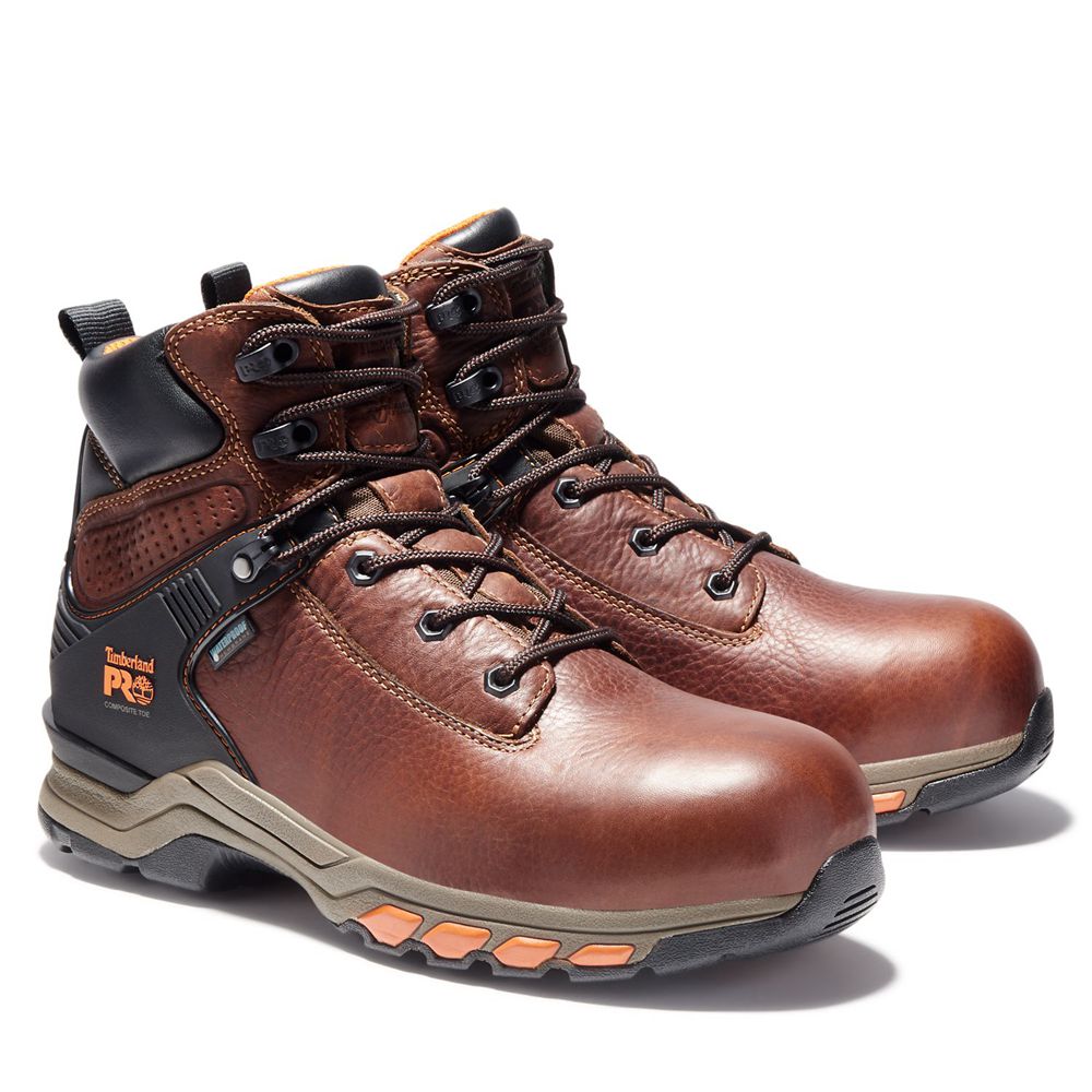 Botas de Trabajo Timberland Hombre Pro® Hypercharge 6\" Comp Toe Marrones/Negras - Chile SKT-371260